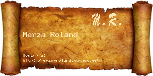 Merza Roland névjegykártya